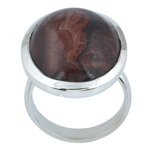 Anillo de piedras preciosas de forma ovalada Pietersite marrón, joyería de plata de ley 925, anillo Chapado en plata, anillo de moda para regalo de boda. - Product Image 1