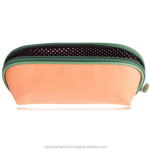 Sac à cosmétiques en cuir souple de haute qualité de style coréen avec doublure en coton tendance et fermeture à glissière Fabriqué en Chine - Product Image 4