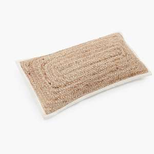 Decorative Boho Embroidered 100% Jute Hemp Braided <b>Cushion</b> Covers for Home Decor Natural Color Backside Hidden Zipper - Product Image 5