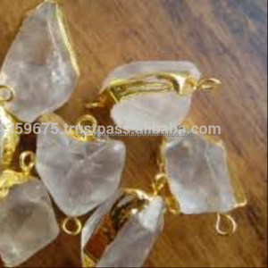 Connecteurs en argent plaqué or avec pierres de cristal Gemmes sterling élégantes pour pendentifs et breloques en cristal personnalisés - Product Image 1