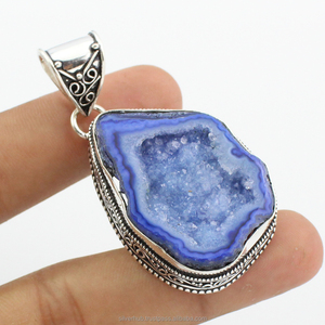 จี้หินอัญมณีพลังงานแสงอาทิตย์ทรงแฟนซีสีเงิน925ที่เป็นเอกลักษณ์สำหรับเป็นของขวัญวันเกิดผู้จัดจำหน่าย OEM - Product Image 3