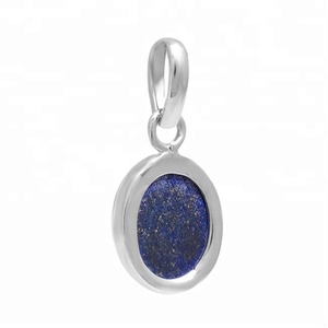 Oval Shape <b>lapis</b> <b>lazuli</b> Gemstone 925 Sterling Silver Charm <b>Pendant</b> Jewelry Silver Plated Fashionable <b>Pendant</b> For Wedding Gift. - Product Image 2