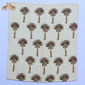 Couverture réversible pour bébé, 1 pièce, fait à la main, dessus de lit écologique avec palmier - Product Image 2