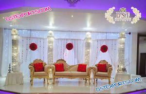 Conjunto de decoración de escenario de boda, conjunto de escenario de estilo asiático, para bodas, India, Rajwada, a la venta - Product Image 3