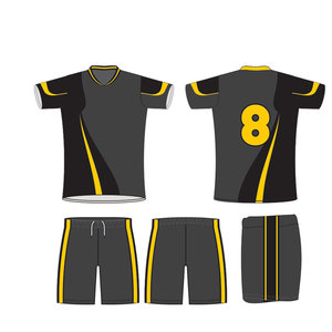 Uniforme de fútbol para hombres y mujeres, 100% de poliéster uniforme de fútbol, Color personalizado, cuello en V, Media manga, con logotipo personalizado, venta al por mayor - Product Image 3