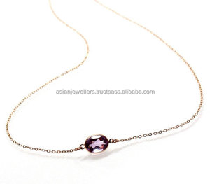 Collier en pierre précieuse améthyste naturelle, pendentif en quartz - Product Image 1