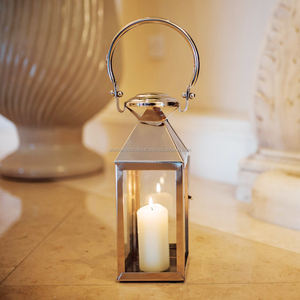 Juego de 4 piezas de farol pulido transparente de acero inoxidable de calidad superior para decoración del hogar y decoración navideña y decoración de Ramadán - Product Image 2