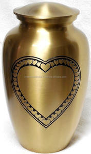 Brassworld India Brown Love Heart Urna de cremación Suministros funerarios Premium - Product Image 3