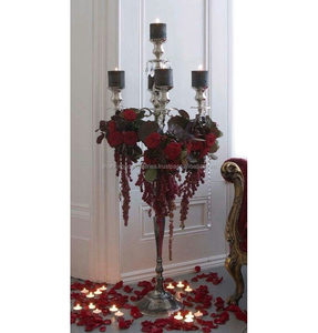 Candélabre de dernière arrivée plaqué or à 5 bras pour pièce maîtresse de mariage Insert de base en métal solide et lourd pour support robuste - Product Image 6