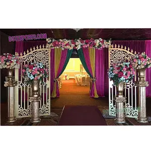 ประตูทางเข้างานแต่งงานตกแต่งด้วยไฟเบอร์กลาส ปรับแต่งสีและขนาดได้อย่างหรูหรา - Product Image 1