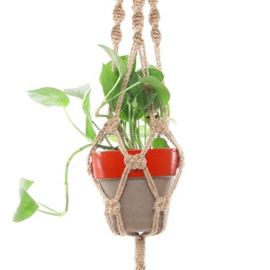 Vintage Macramé Cintre De Plante Pot De Fleur Jardin Support Jambes Corde Suspendue - Product Image 1
