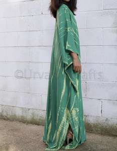 Plus Size Cotton Tie Dye Half Sleeves 100% Cotton for <b>Womens</b> Beachwear <b>Kaftan</b> - Product Image 2