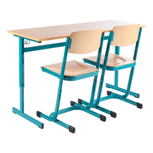 Mobilier scolaire en bois à deux places pour étudiants faisant partie des ensembles scolaires - Product Image 1