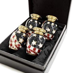 Dignity Multiple Color Fire Design Keepsake <b>Pets</b> Set <b>of</b> 4 with Velvet <b>Box</b> Cremation Urns <b>for</b> Funeral <b>Ashes</b> Metal Brass/Aluminum - Product Image 5