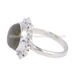 Vendedor caliente piedra labradorita eternidad Vermeil anillo ajustable plata esterlina joyería proveedor y exportador - Product Image 3