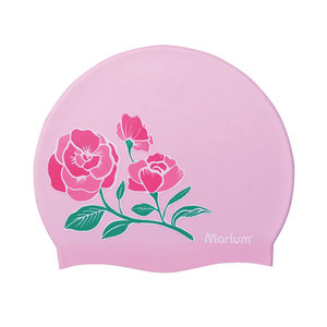 Gorros de natación de silicona con estampado floral personalizado - Product Image 3