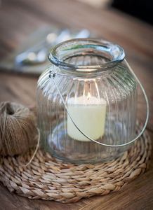 Pot à bougie en verre de qualité supérieure, avec poignée métallique, bougie ronde en verre transparent, pot à thé - Product Image 4