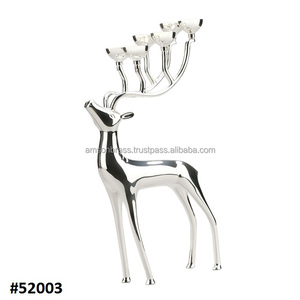 Bougeoir en aluminium plaqué argent renne fait à la main Bougeoir design - Product Image 2