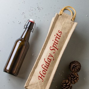 Eco Friendly <b>Gifts</b> Natural India Burlap Single Bottles Tote Wine Bottle <b>Jute</b> <b>Bag</b> - Product Image 2