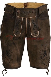 German Full Length Trousers, Brown, Bavaria, Okoberfest Trachten Lederhosen - Product Image 3