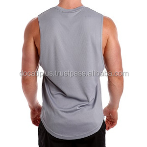 custom oem <b>Mens</b> Gym <b>Singlets</b> Training lifting workout deep Tank tops - Product Image 2