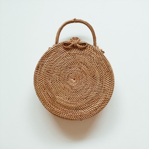 2025 Women's Customizable Fashionable <b>Rattan</b> <b>Bag</b> Ladies Summer Beach <b>Bag</b> Zipper Closure Button Chains Beading Natural Dot - Product Image 5