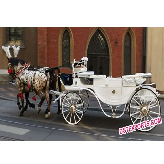 Koninklijke Paard Getrokken Buggy Traditionele Bruiloft Landau Vervoer Australië Bruiloft Dubbele Paard Vervoer