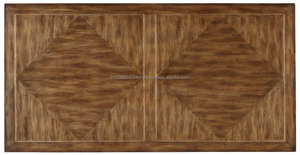 Table à manger en bois de chêne massif huit places au design antique de style rustique avec pieds en X pliables pour meubles de maison - Product Image 2