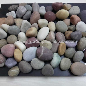 Pierre ronde lisse, pierre de rivière, mélange de couleurs, pierre naturelle, sac jumbo avec des galets et des cailloux de petite taille pour l'aménagement paysager - Product Image 2