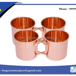 Ensemble de 4 tasses durables et élégantes en cuivre de 16 oz Moscow Mule-Utilisation de cadeaux d'affaires de style classique écologique fait à la main - Product Image 3