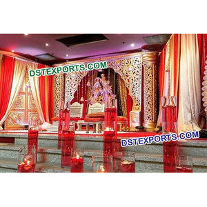 Decoración Mughal para Escenario de Recepción de Bodas, Escenario Haveli para Bodas, Decoración de Bodas Indias, Decoración para Eventos en Australia - Product Image 1
