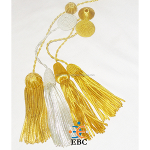 OEM Academic Graduation Gold Bullion Fringe <b>Tassel</b> for Tam and Caps Wholesale Gold Strand and <b>Tassel</b> in Metallic Threads - Product Image 3
