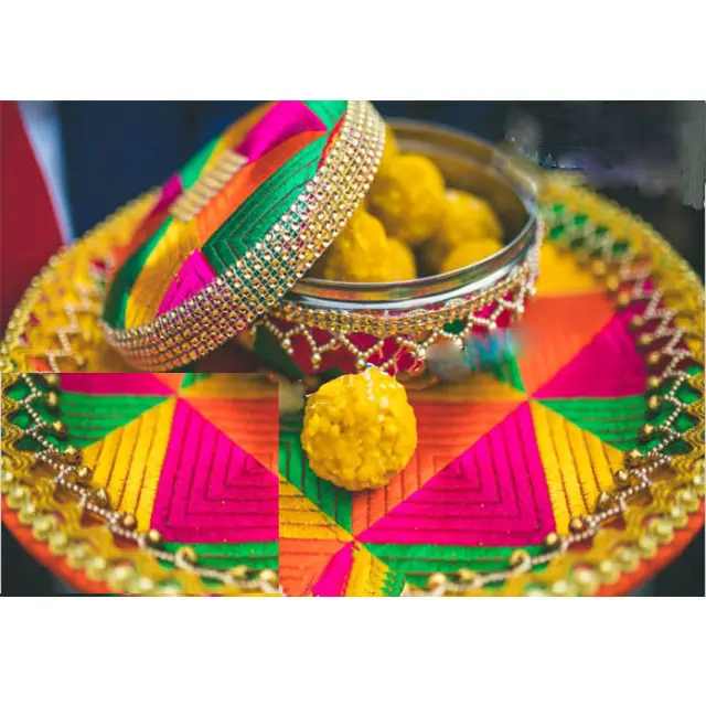 Punjabi-caja de joyería para decoración de boda, caja de joyería para Punjabi, temática tradicional, dulce