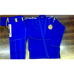 BJJ GI BJJ-KIMONO personalizado, azul, con costuras amarillas, 2022 - Product Image 3