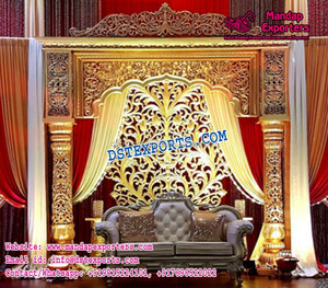 ชาวมุสลิมวอลม่าฉากหลังเวทีแผงฉากหลังแต่งงานสไตล์ Paisleys แผงไฟเบอร์ฉากหลังกรอบแผงสำหรับเวทีแต่งงาน - Product Image 2