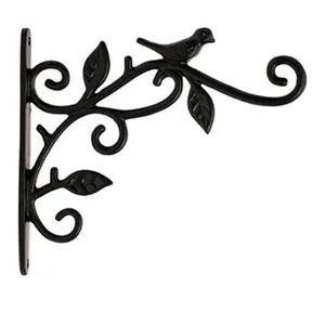 Wrought Iron Plant Hanging Hooks Wall Brackets for Planter Bird Feeder Lanterns