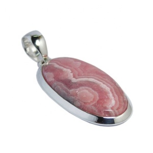 Nouvelle mode bijoux Vintage sur mesure Rhodochrosite pierre précieuse 925 pendentif en argent Sterling bijoux fins pendentifs et breloques - Product Image 1