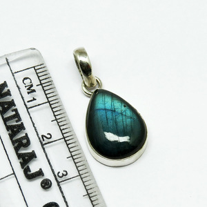 Pendentifs classiques en forme de poire bleu Labradorite 925 en argent Sterling, bijoux en argent frais, bijoux uniques en argent - Product Image 6