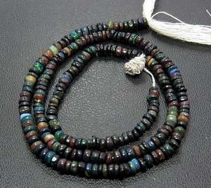 Cuentas de piedras preciosas sueltas de ópalo negro etíope, forma redonda suave, buena calidad Natural para la fabricación de joyas - Product Image 2