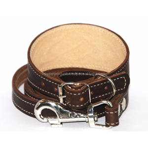 Collier de chien en cuir de haute qualité boucle en laiton massif Design marron personnalisé pour les races moyennes à grandes Style d'entraînement de luxe - Product Image 4