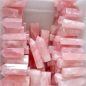 Natural Rose Quartz Healing Crystal Points Tower For Reiki Chakra Balancing Meditation Therapy Home Office Decoration