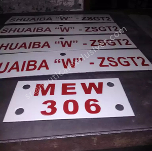 Placa de números esmaltados, fabricante de placas con nombre, señales de líneas de transmisión de señales de peligro - Product Image 3