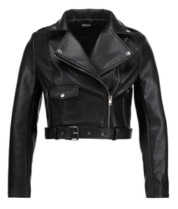 Chaqueta corta para mujer, chaqueta de cuero para otoño e invierno, abrigo de imitación para mujer, Chaqueta corta ajustada para motociclista, abrigo básico de piel cálido - Product Image 5