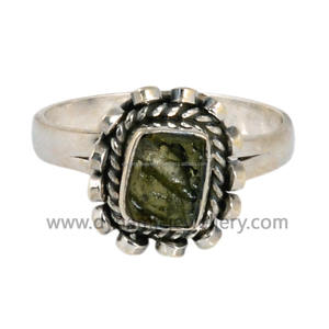 Fantastic Look <b>Moldavite</b> Sterling Silver <b>Ring</b> - Product Image 3