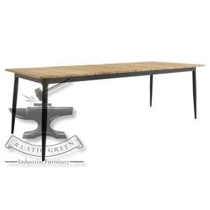 Mesa de comedor superior de madera con panel vintage industrial para escuela, sala de estar, hotel - Product Image 5