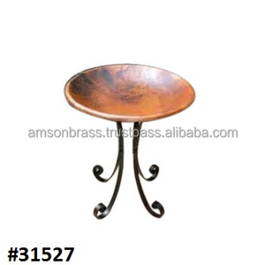 อ่างอาบน้ำโลหะสำหรับกลางแจ้งอ่างอาบน้ำนก & ที่ป้อนนกพร้อมเสาโลหะตกแต่งสวนสนามหญ้า - Product Image 6