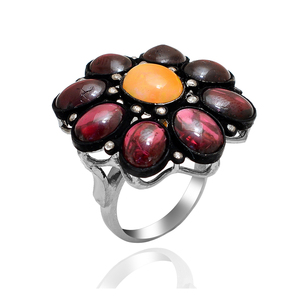 แหวนแฟชั่นทรงคลาสสิก ทำจากเงินแท้ 925 ชุบดำแบบออกซิไดซ์ ประดับด้วยทัวร์มาลีนธรรมชาติและเพชร เหมาะสำหรับเป็นของขวัญงานแต่งงานสำหรับผู้หญิง - Product Image 3