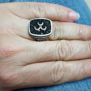 925K Sterling <b>Silver</b> Ottoman Turkish <b>Men</b> <b>Ring</b> Alif <b>Ring</b> Model7 - Product Image 3