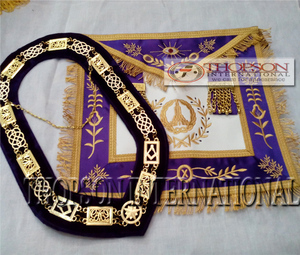 Grand Lodge Tablier Masonic Regalia Artisanat de broderie artisanale avec point de croix et couture complexes - Product Image 1