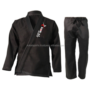 Kimono de Jiu-Jitsu en coton 100% avec logo personnalisé noir - Product Image 1